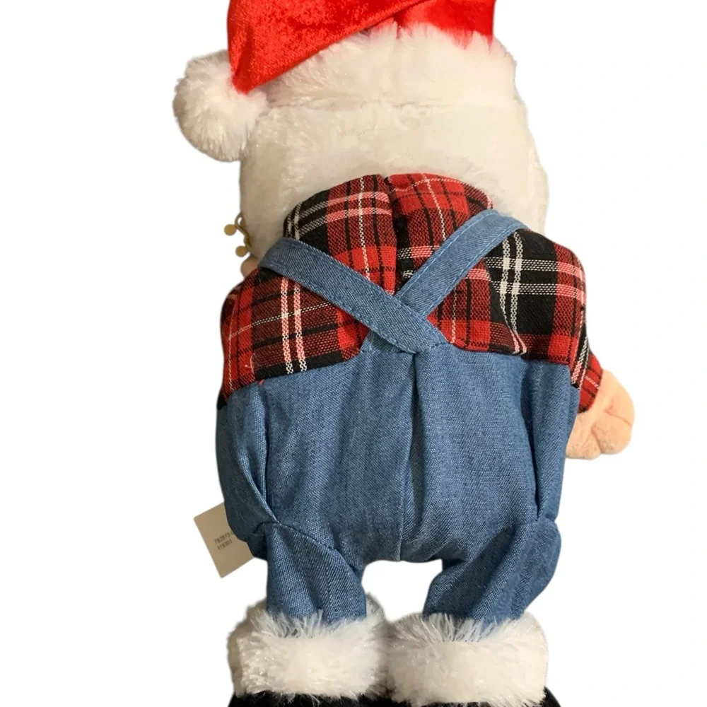 Gemmy Musical Animated Banjo Santa Plush Toy Plays We Wish You a Merry Christmas